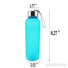 Minch Lanyard Scrub Leakproof Sport Outdoor Water Bottle 600ML ,Black Easy to Carry Plastic Bottle